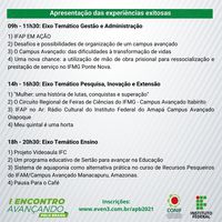 Apresentação das experiências exitosas